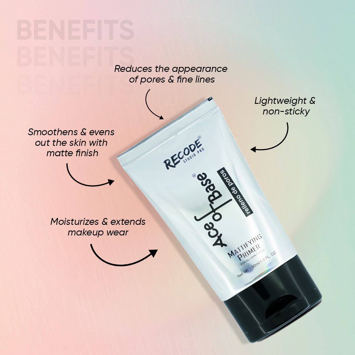 Recode Makeup Primer 30 ML for Oily Skin & Dry Skin - Ace Of Base Primer