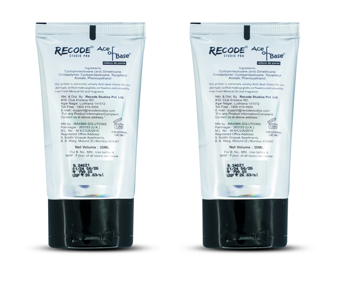 Recode Makeup Primer Combo (2x30 ML) for Oily Skin & Dry Skin - Ace Of Base Primer 60 ML