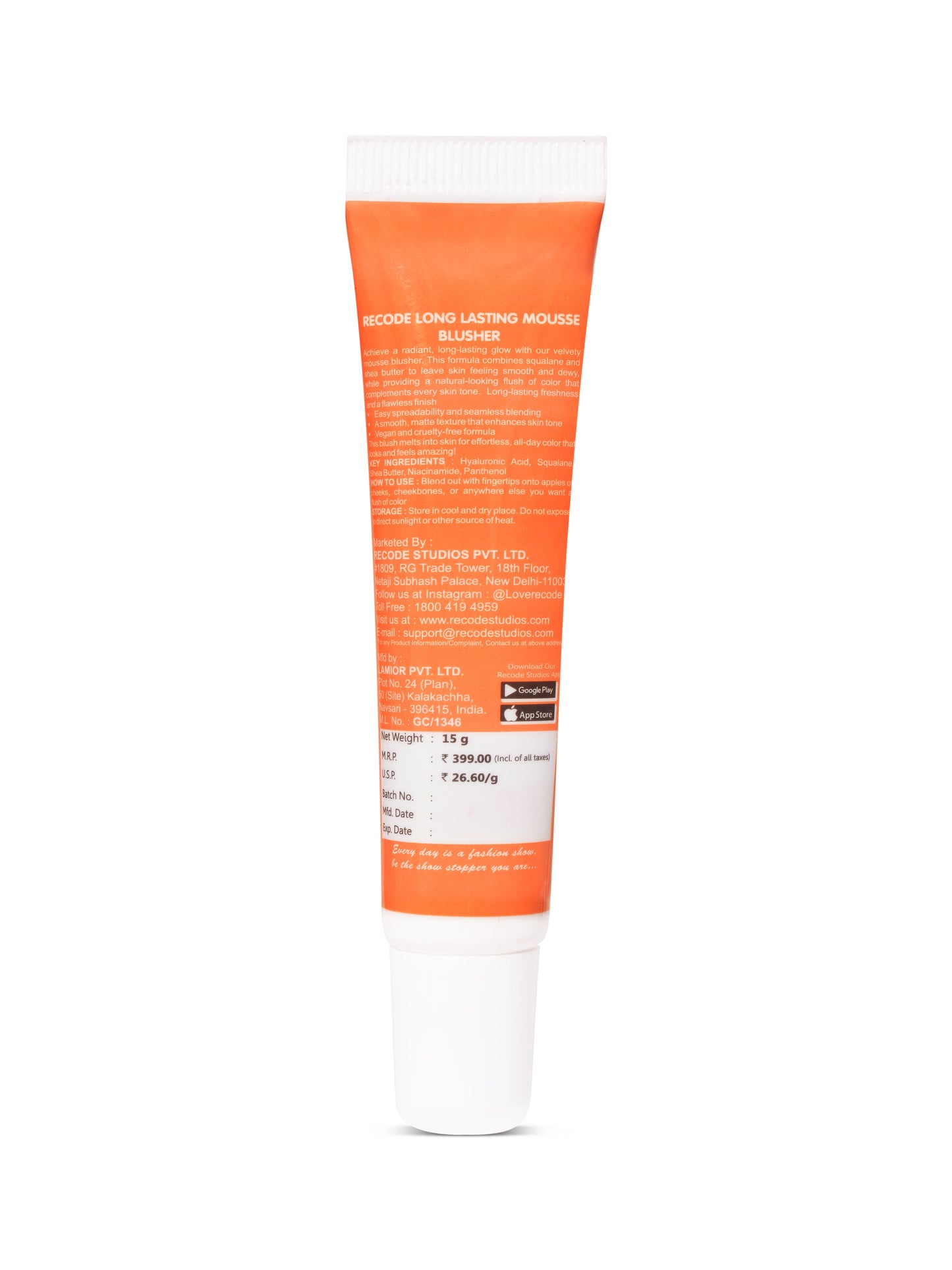 Recode Liquid Blusher 15 G - 01 Poker Face