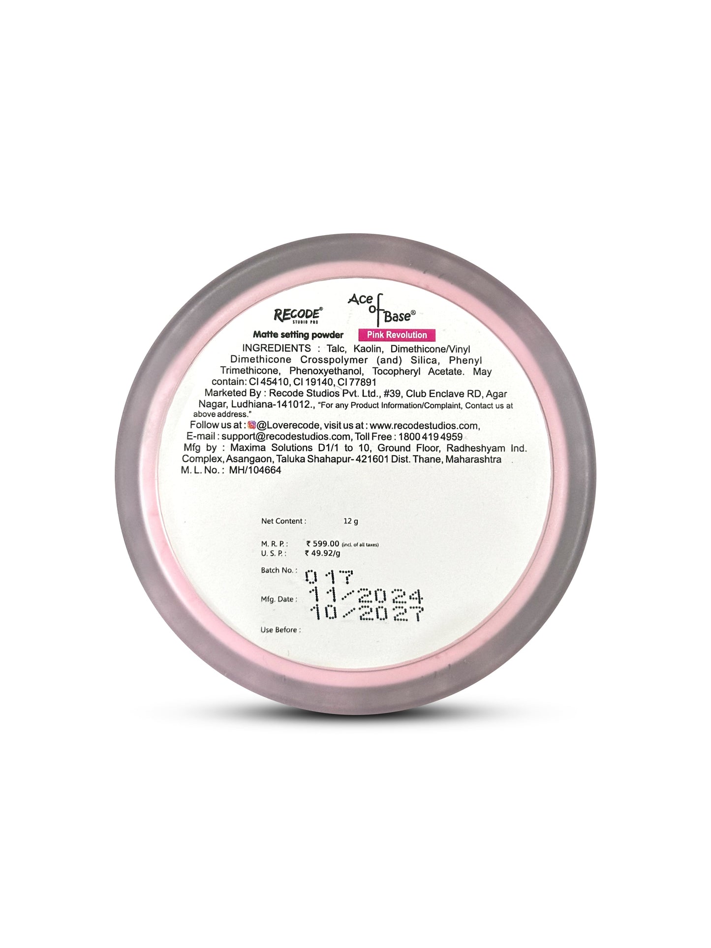 Recode Pink Setting Powder - 12 G