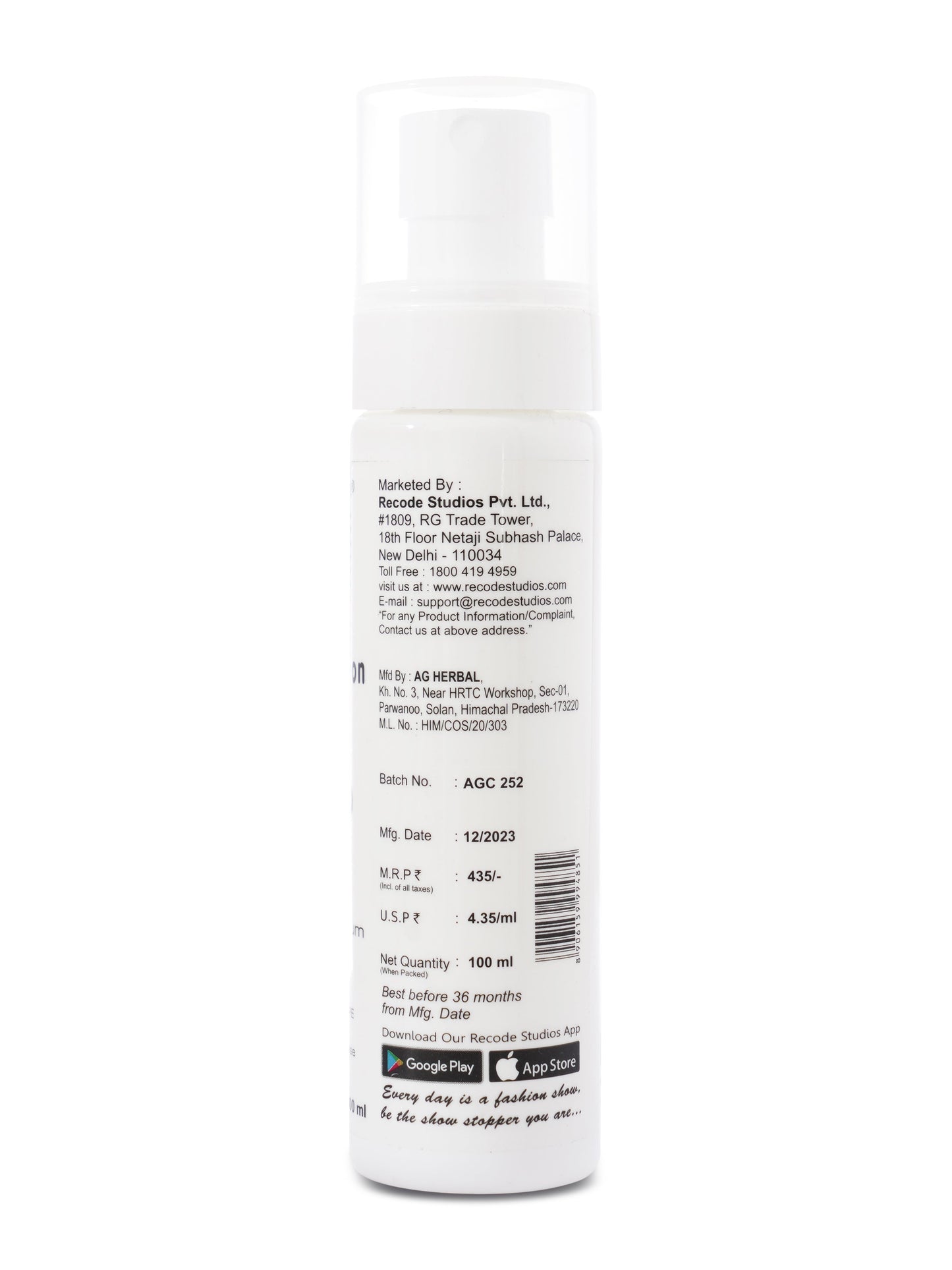 Recode Sun Protection Face Spray SPF50 PA+++ - 100 ML