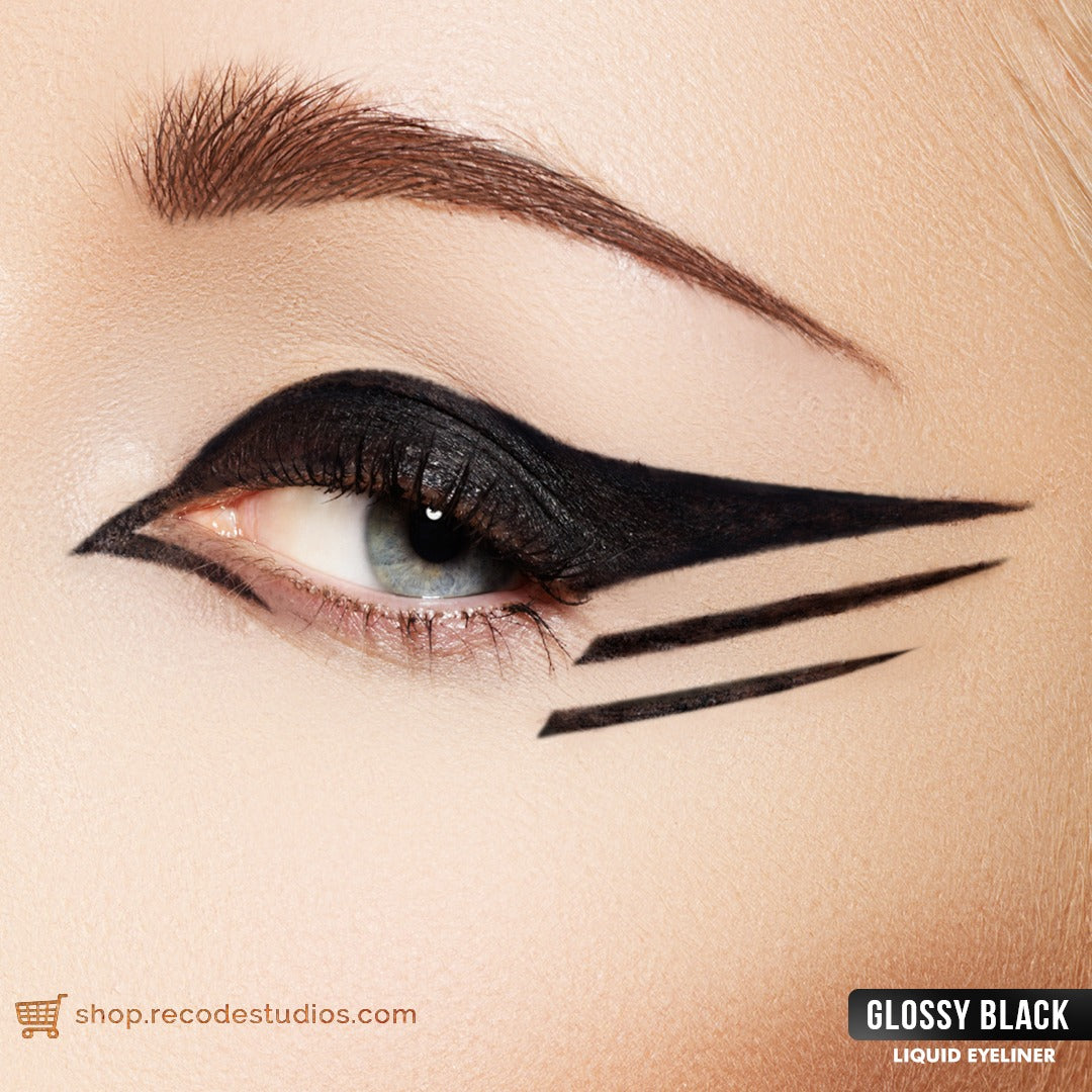 Recode Glossy Black Eyeliner Liquid Matte Finish 